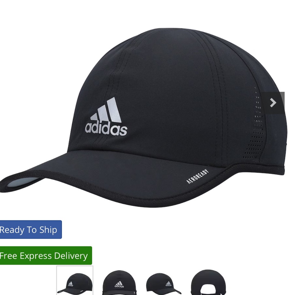 Adidas black aeroready black hat